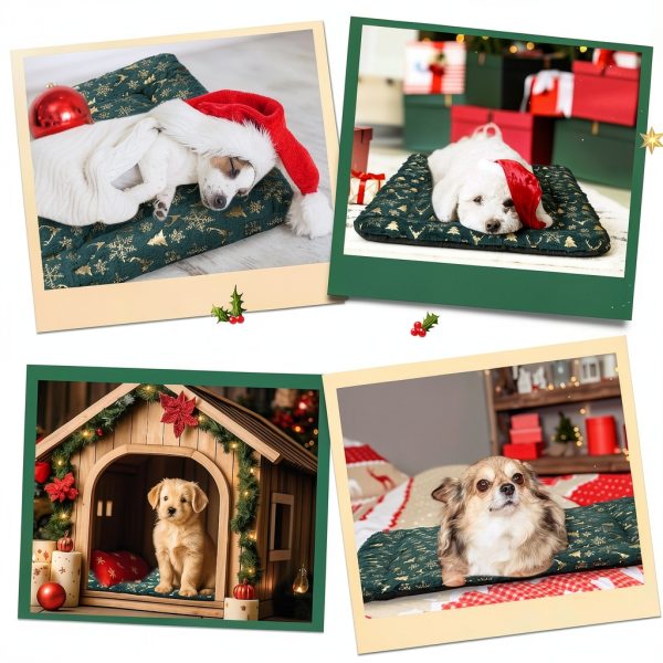 Clysee Christmas Cat Bed Self Heating Pet Mat Holiday Design-3