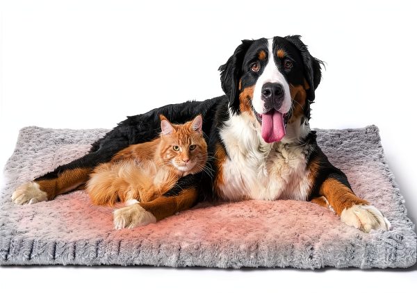 Papettly Self Heating Cat Bed Mat Plush Rose Velvet-0