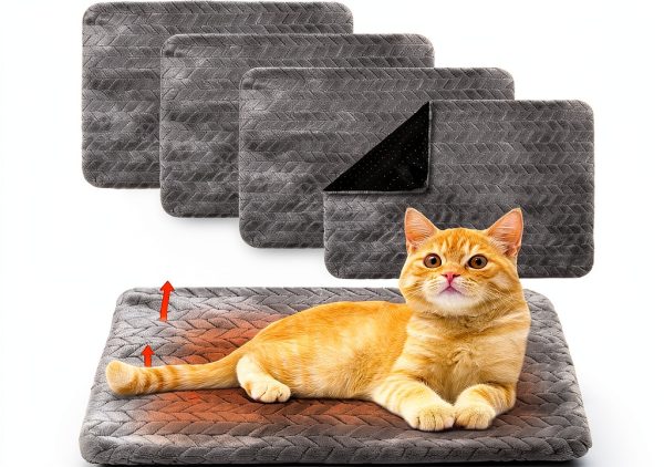 Drydiet Self Warming Cat Bed Mat Removable Washable Cover-0