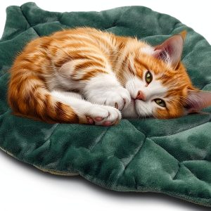 Rzxlszy Cat Leaf Mat Flannel Cotton Pet Bed Mat-0