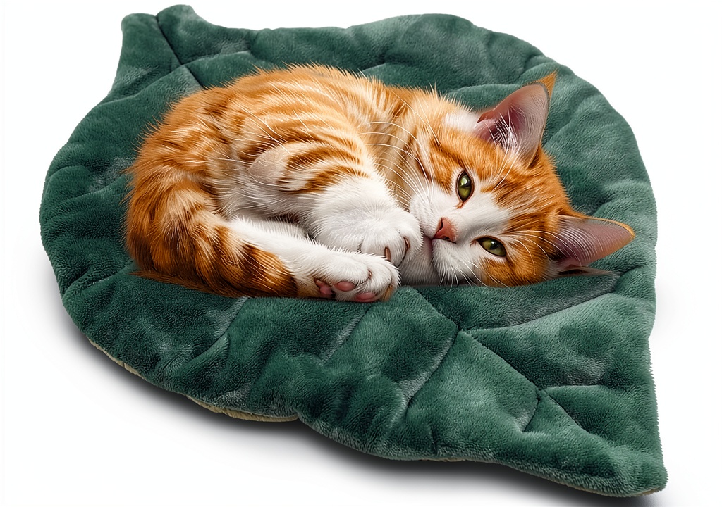 'Rzxlszy Cat Leaf Mat placed on a cozy living room floor'