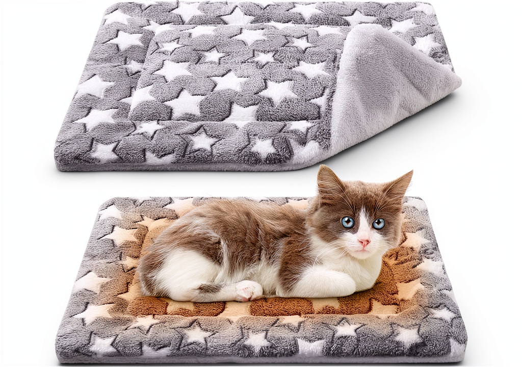 VitalCozy self-warming pet mat placed in a cozy cat bed