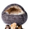 BELEEWILWON Shell Shaped Pet Bed Soft Faux Fur Cat Dog-1