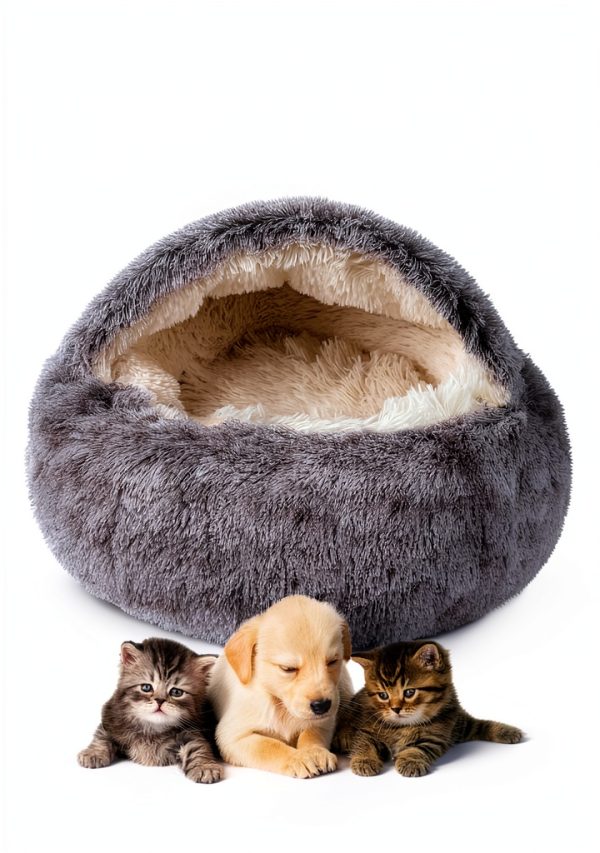 BELEEWILWON Shell Shaped Pet Bed Soft Faux Fur Cat Dog-1