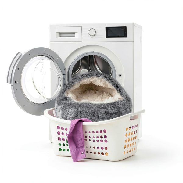 BELEEWILWON Shell Shaped Pet Bed Soft Faux Fur Cat Dog-3