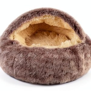 BELEEWILWON Shell Shaped Pet Bed Soft Faux Fur Cat Dog-0