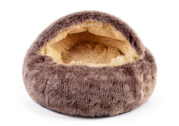 BELEEWILWON Shell Shaped Pet Bed Soft Faux Fur Cat Dog-0
