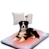 Papettly Self Heating Cat Bed Mat Plush Rose Velvet-3